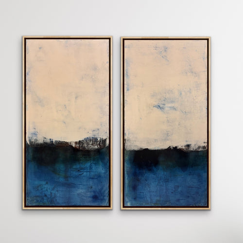 Peaceful Sea -diptych 2) 16 x 31