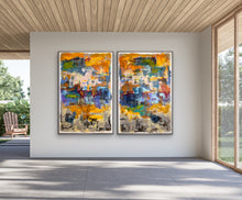 Load image into Gallery viewer, Color Conversation - diptych 2) 48 x 72