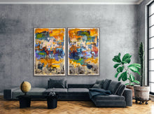 Load image into Gallery viewer, Color Conversation - diptych 2) 48 x 72