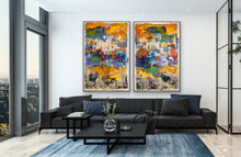 Load image into Gallery viewer, Color Conversation - diptych 2) 48 x 72