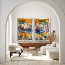 Load image into Gallery viewer, Color Conversation - diptych 2) 48 x 72